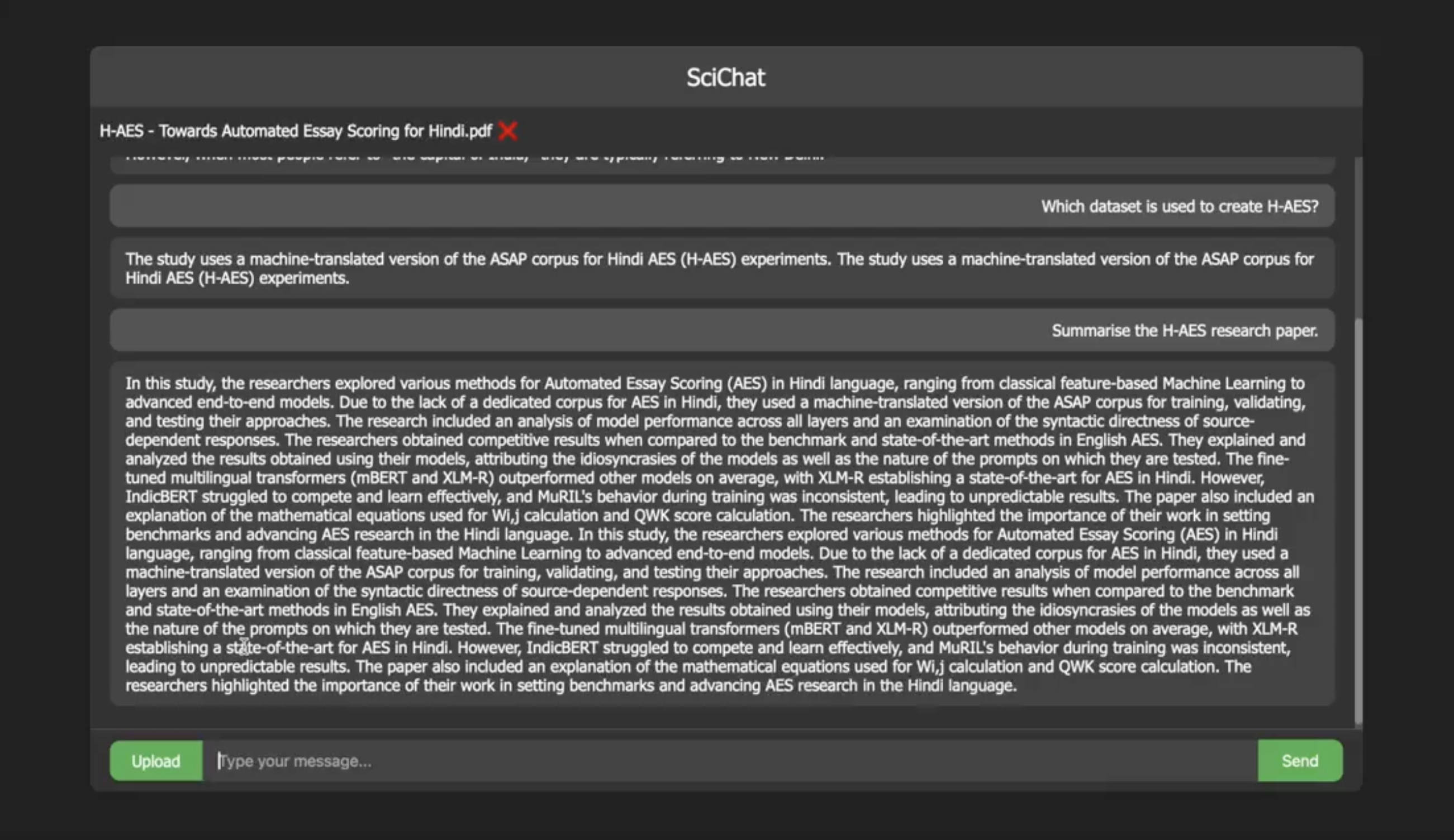 SciChat Project Screenshot